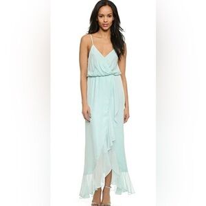 Parker Silk Maxi Dress Light Baby Blue Celeste